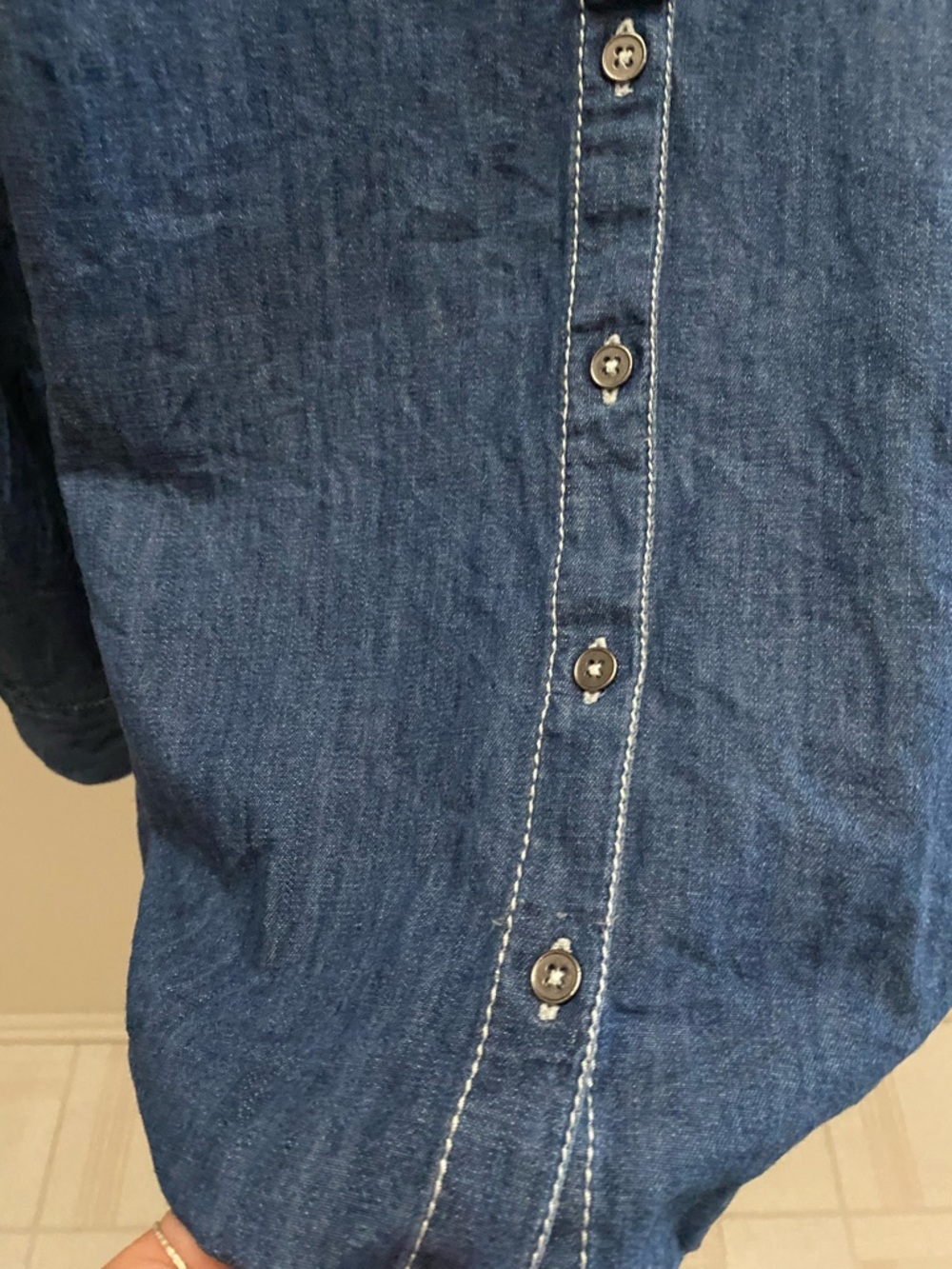 Pilcro Ski motif long sleeve denim button down - Picture 6 of 9